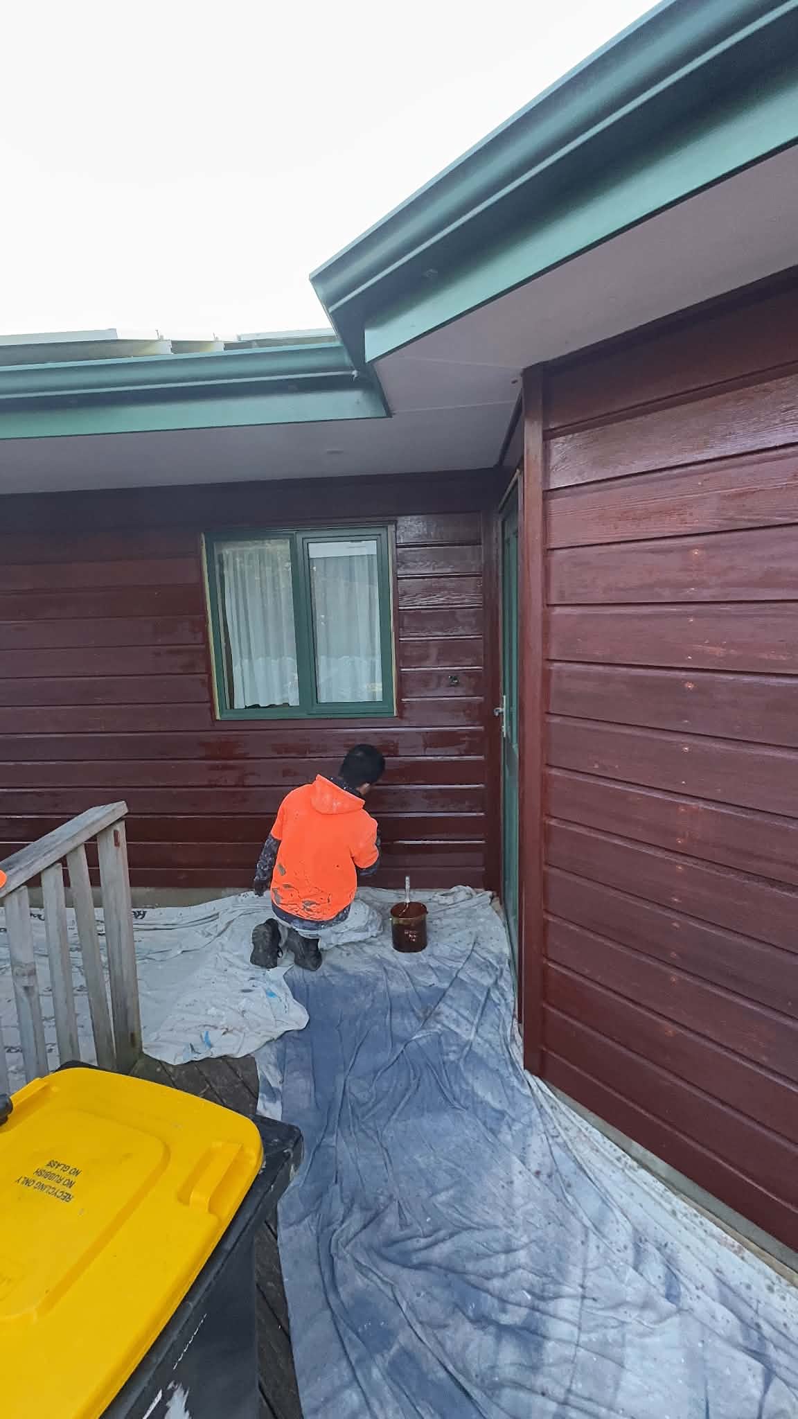 Cedar-restaining work in progress.