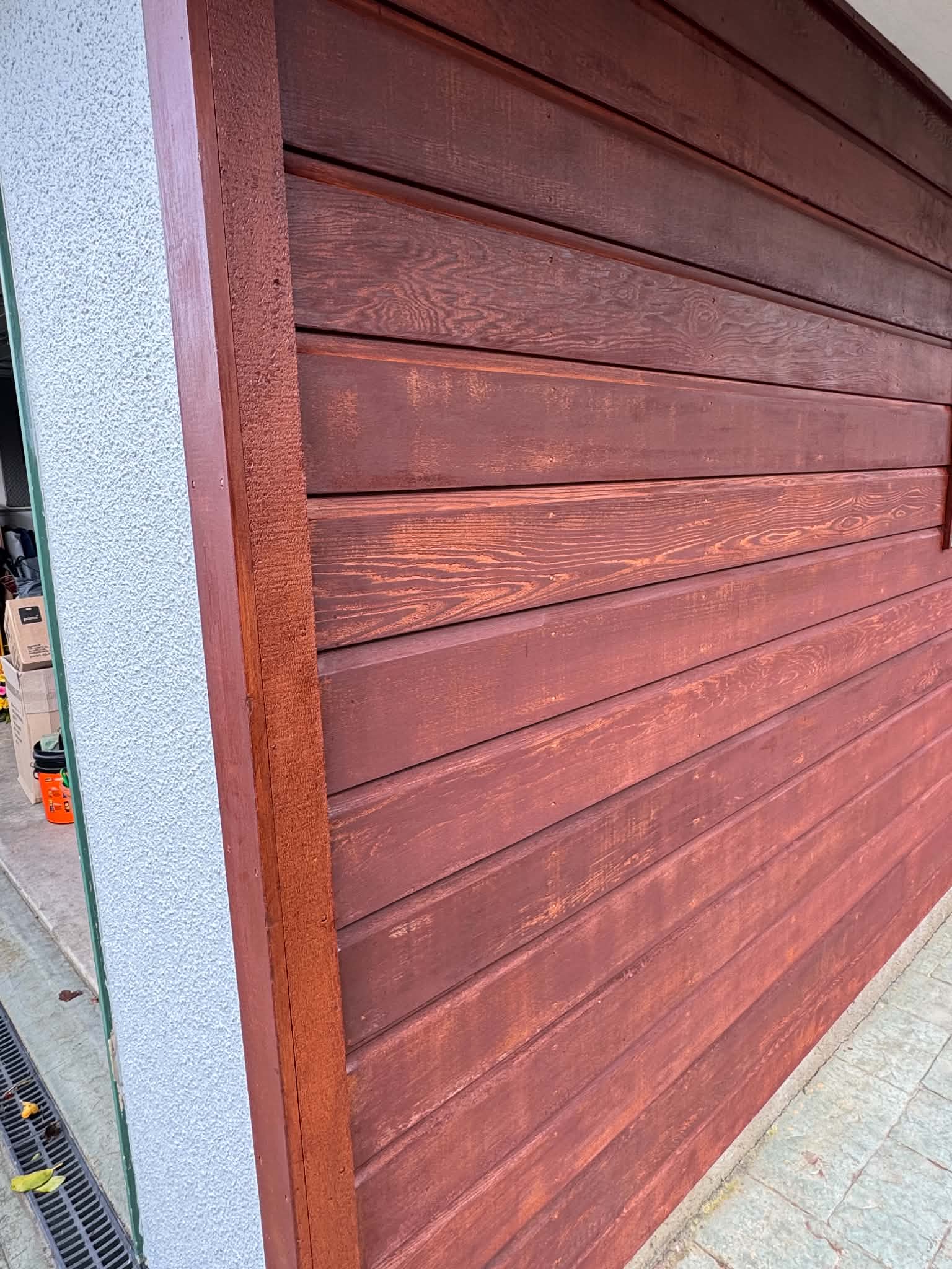 Finished cedar cladding after restaining.